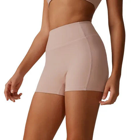 Women's High Waist Sports Shorts Quick Dry Tummy Control Fitness Running Cycling Athletic Shorts Solid Color Nylon Spandex Workout Shorts