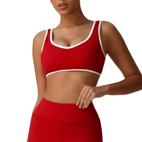 Soutien-Gorge de Sport Haute Impact pour Femmes Nylon Élasthanne Rembourré Gilet de Fitness Course Haute Élasticité Top Sport