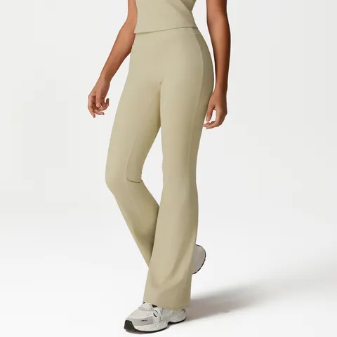Pantalones de Yoga de Campana de Cintura Alta para Mujer Levanta Glúteos Athleisure Entrenamiento Gimnasio Correr Leggings Sólidos