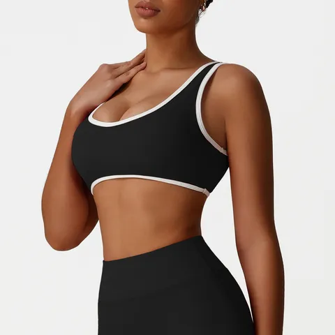 Soutien-Gorge de Sport Haute Impact pour Femmes Nylon Élasthanne Rembourré Gilet de Fitness Course Haute Élasticité Top Sport