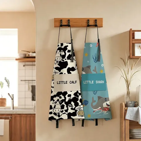 Erwachsene Süße Cartoon Wasserdichte Schürze Mit Tasche Verstellbarem Gurt Polyester Ärmellose Küche Kochen Reinigung Schürze Für Zuhause