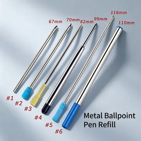 Recambio de Bolígrafo de Metal Escritura Suave Tinta de Repuesto Para Oficina Escuela Suministros Negro Azul Rojo Recambios 0.7mm