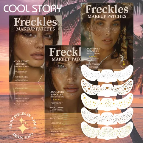 Gold Silver Glitter Freckle Temporary Tattoo Stickers Star Butterfly Heart Face Makeup Decals For Party Women Waterproof Face Tattoos