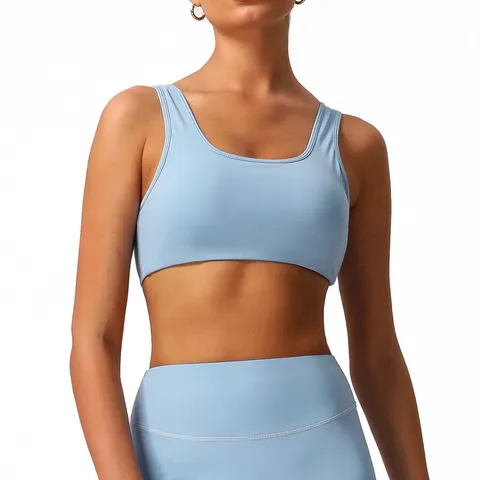 Gilet de Yoga Athlétique pour Femmes Haute Élasticité Soutien-Gorge de Sport Antichoc Top Court de Fitness Moulant