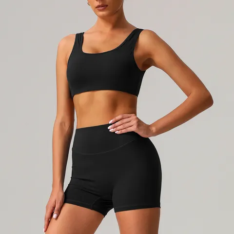 Conjunto de Yoga de Cintura Alta sin Costuras para Mujer Crop Top y Parte Inferior Deportivos