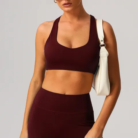 Soutien-Gorge de Sport Dos Nageur pour Femmes Haut de Yoga Fitness Sans Coutume Respirant Séchage Rapide Entraînement Sportif Course