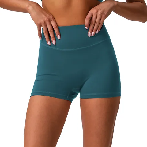 Shorts de Yoga Sin Costuras de Cintura Alta para Mujer Fitness Entrenamiento Running Control de Abdomen