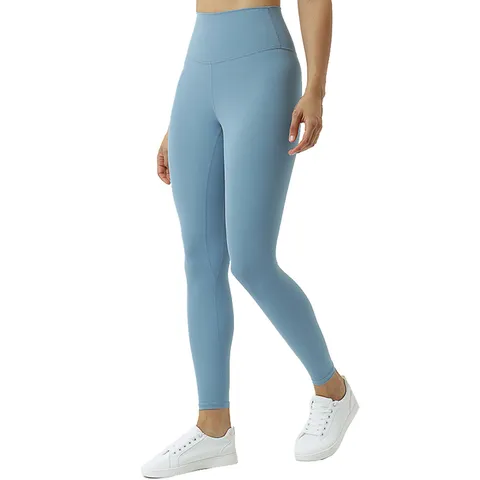 Pantalones de Yoga de Cintura Alta para Mujer Cepillado de Doble Cara Sensación Desnuda Leggings de Fitness Entrenamiento