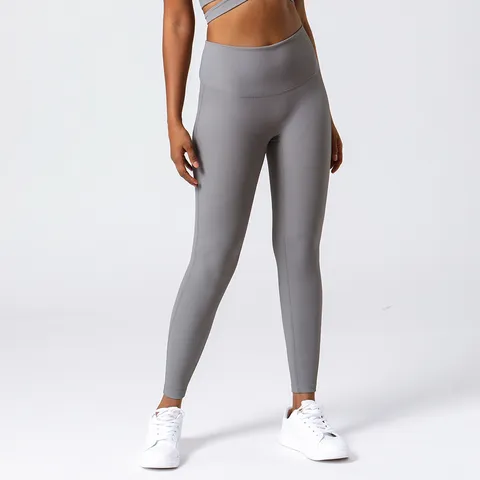 Damen Hohe Taille Gerippte Yogahose Fitness Training Laufen Bauchweg Eng Elastisch Gekürzte Sport Leggings