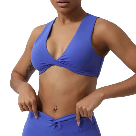 Soutien-gorge de Sport à Nœud Croisé pour Femmes Gilet de Yoga Fitness Rembourré