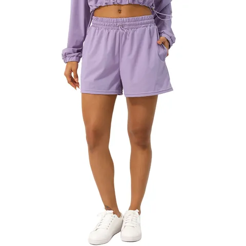 Shorts Deportivos Casuales para Mujer Shorts Sueltos con Cordón Cintura Elástica Running Fitness