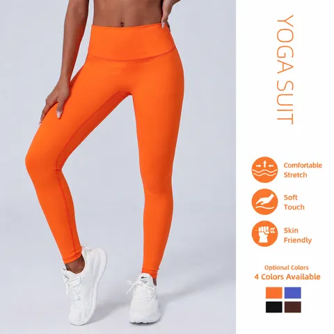 Pantaloni da Yoga a Vita Alta da Donna Atletica Fitness Palestra Leggings Nylon Spandex Elastico Workout Activewear Running
