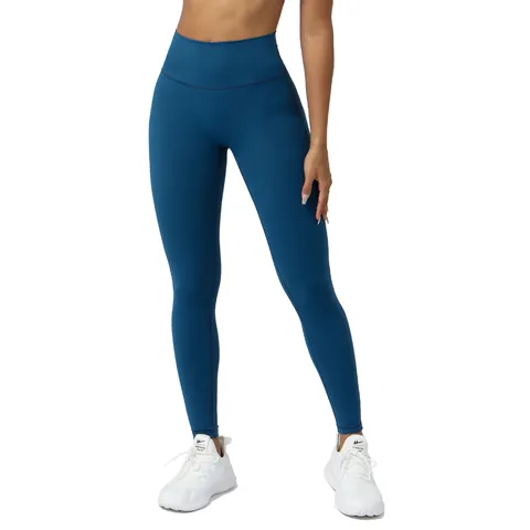 Mujer Talle Alto Pantalones de Yoga Sin Costuras Secado Rápido Leggings Fitness Levantamiento Deporte
