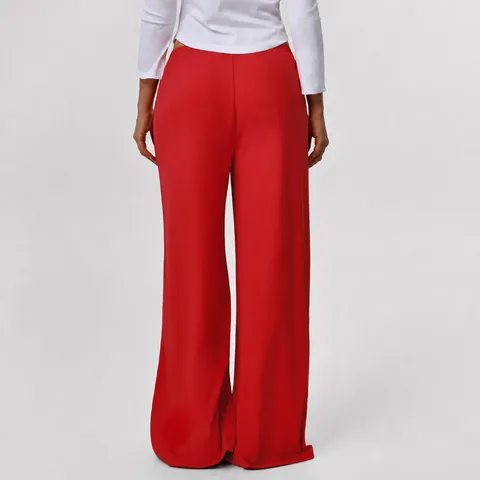 Dames Hoge Taille Gydrapte Casual Sport Lange Broek Wijd Been Losse Fitness Yoga Dansbroek Effen Kleur Comfort