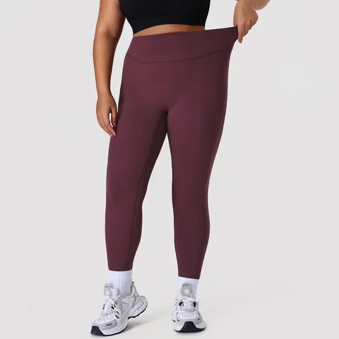 Women's Plus Size High Waist Yoga Leggings Nude Feel Tummy Control Workout Fitness Pants Stretch Athletic Running Gym Trousers