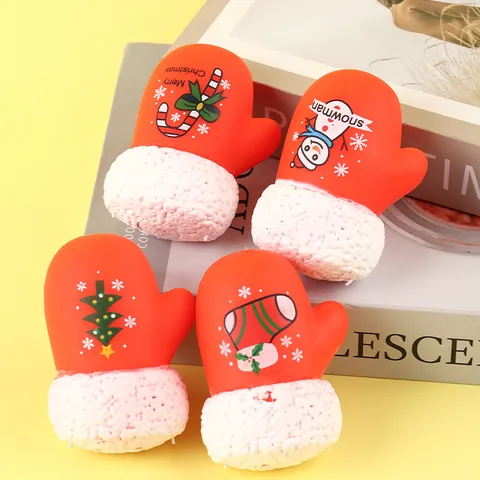 Natale Guanto Squishy Giocattolo Rimbalzo Lento Decompressione Giocattolo Simpatico Cartone Animato Pupazzo di Neve Albero di Natale
