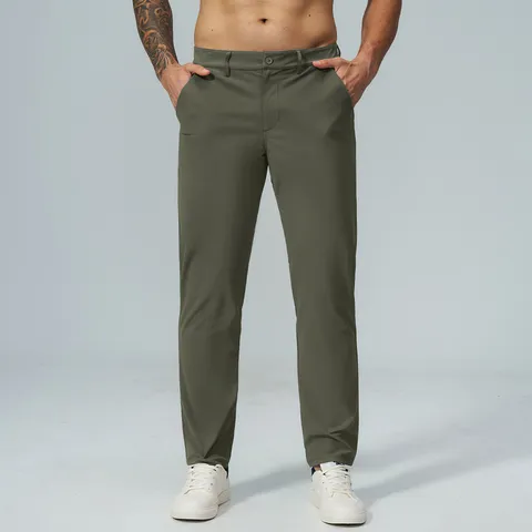 Men's Casual Golf Straight Leg Quick Drying Stretch Trousers Breathable Lightweight Outdoor Commuting Pants