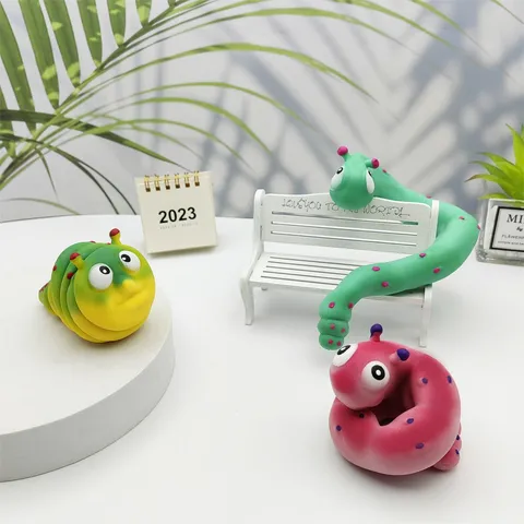 Caterpillar Fidget Toy Cute Stretchy Sand Filled Caterpillar Sensory Toy Stress Relief Toy Soft Squeezy Toy