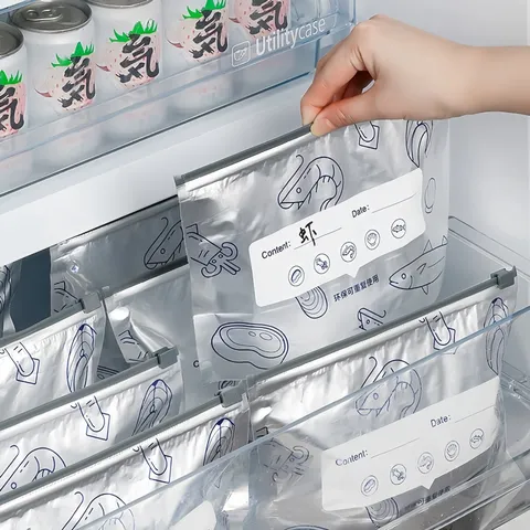 Sacchetti Freschezza Richiudibili in Foglio di Alluminio Sacchetti per Congelatore Ziplock per Alimenti Sacchetti di Conservazione per Frigorifero