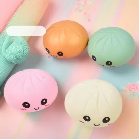 Giocattolo Squishy Panino al Vapore di Simulazione Kawaii Faccia Sorridente Carina Antistress Giocattolo Fidget
