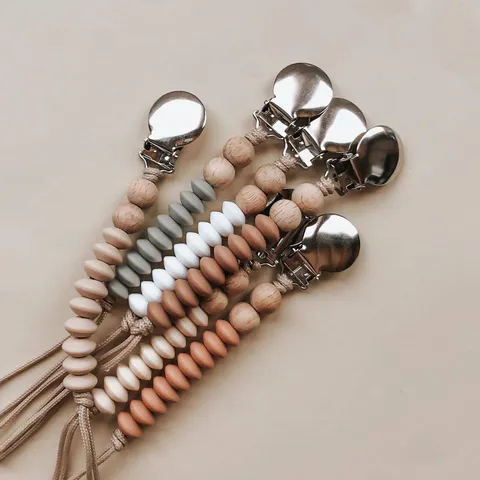 Baby Pacifier Clip Silicone Abacus Beads Anti-Drop Chain Soothing Teething Toy Infant Feeding Accessories Gift