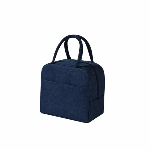 Sac à Repas Isolé Portable Imperméable en Polyester Sac Cabas Thermique Isotherme avec Poche Avant pour Travail École
