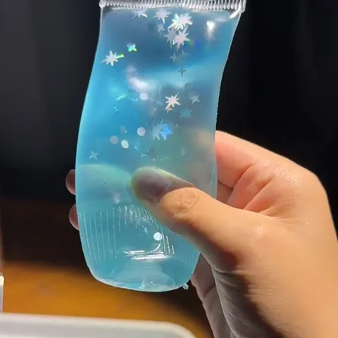 Toothpaste Squishy Toy Slow Rebound Stress Relief Sensory Fidget Toy Transparent Glitter Liquid Venting Toy Finger Toy