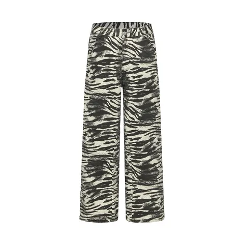 Men Casual Baggy Zebra Print Straight Leg Jeans Loose Streetwear Denim Pants Fashion Hip Hop Trousers