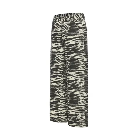 Men Casual Baggy Zebra Print Straight Leg Jeans Loose Streetwear Denim Pants Fashion Hip Hop Trousers