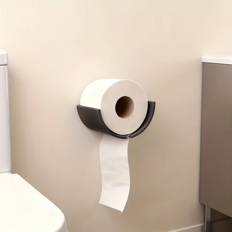 Porta Carta Igienica da Parete Senza Punzonatura Plastica Bagno Scaffale di Stoccaggio