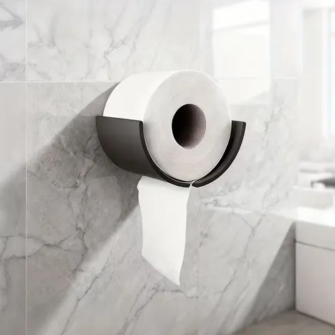 Porta Carta Igienica da Parete Senza Punzonatura Plastica Bagno Scaffale di Stoccaggio