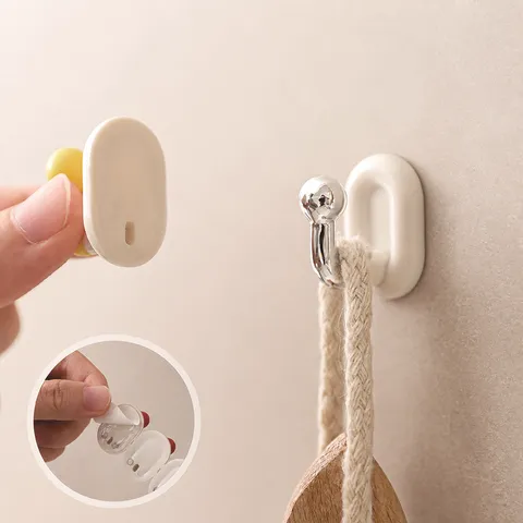 Creative Mini Wall Hooks Adhesive Plastic Multi Color Row Hooks For Bathroom Towel Jewelry Key Storage Home Organizer