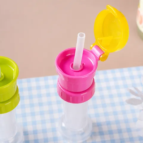 2 in 1 Wasserflasche Trinkhalm Deckel Tragbar Kunststoff Anti Verschlucken Trinkflasche Kappe Konvertierung Abdeckung Für Kinder