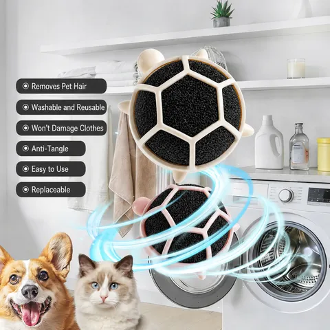 Household Turtle Laundry Hair Catcher Reusable Anti Tangling Washing Machine Cleaning Sponge Ball Pet Hair Remover