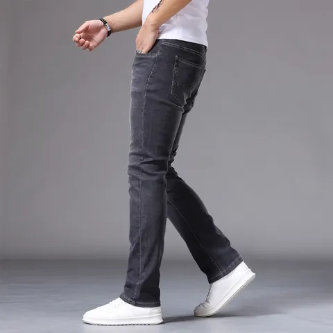 Herren Casual Slim Fit Denim Jeans Klassische Gerade Lange Hose Elastische Baumwollmischung Hose Für Alltag