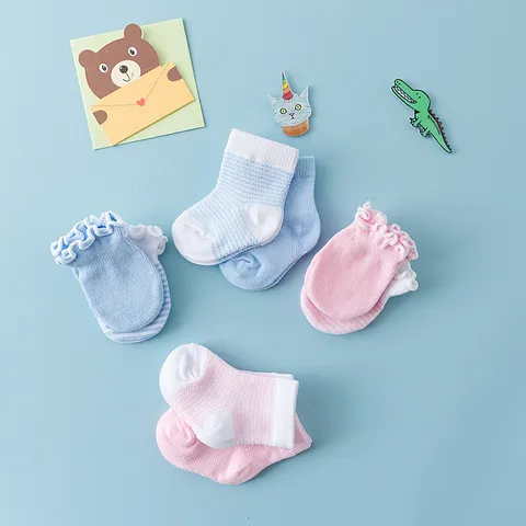 Newborn Cotton Anti-Scratch Mittens And Socks Breathable Sweat-Absorbing Infant Socks Daily Wear Baby Accessories