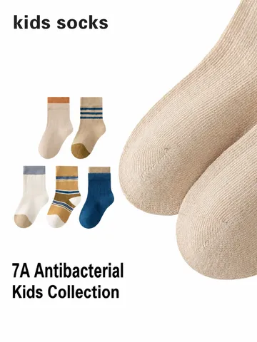 Baby Peuter Kinderen Katoenen Socken Zacht Ademend Casual Gestreepte Crew Socken Zuigeling Kinderen Socken Voor Lente En Herfst