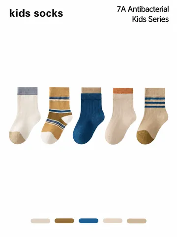 Baby Peuter Kinderen Katoenen Socken Zacht Ademend Casual Gestreepte Crew Socken Zuigeling Kinderen Socken Voor Lente En Herfst
