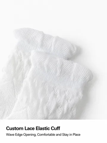 Kids Mesh Breathable Mid-Tube Socks Cute Lace Non-Binding Cotton Casual Daily Socks For Toddlers Children