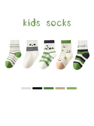Kids Cotton Mid Calf Socks Cute Cartoon Animal Pattern Breathable Soft Toddler Children Crew Socks