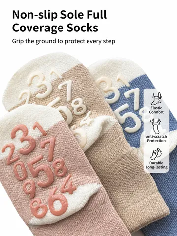 Baby Anti-Slip Floor Socks Toddler Combed Cotton Breathable Early Education Walking Socks Infant Indoor Socks