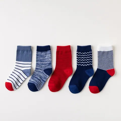 Kids Mid-Tube Cotton Socks Cute Ruffle Floral Geometric Striped Warm Casual Hosiery For Boys And Girls