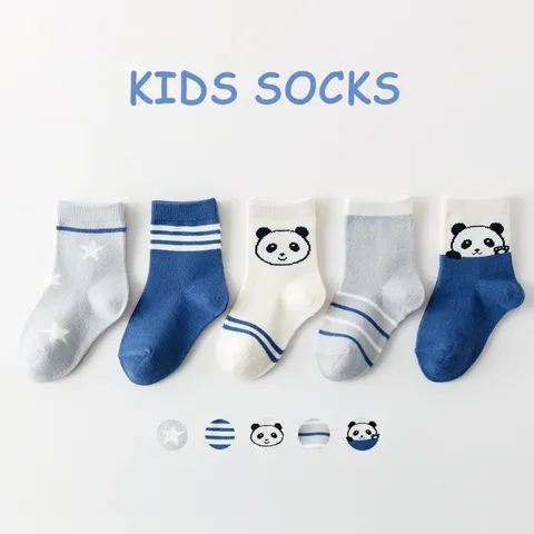 Calcetines de Tubo Medio de Algodón Cálido Espesado para Niños Lindo Estampado de Dibujos Animados Calcetines Casuales de Invierno Primavera Otoño para Niños y Niñas