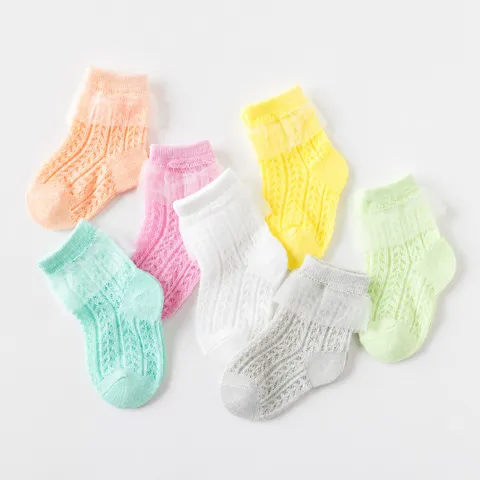 Baby Katoen Mesh Kant Lange Buis Sokken Ademend Lente Zomer Kinderen Anti-Mug Dunne Sokken Peuter Kinderen Sokken