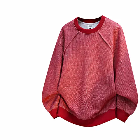 Herren Casual Kapuzenpullover Waffelstrick Pullover Langarm Lockere Passform Übergröße Kaninchenhaar Mischung Winter Oberteil