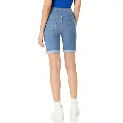 Pantaloncini da Ciclista in Denim a Vita Alta Vintage da Donna Slim Fit Stretch Estate Casual Cotone Denim Pantaloni Corti