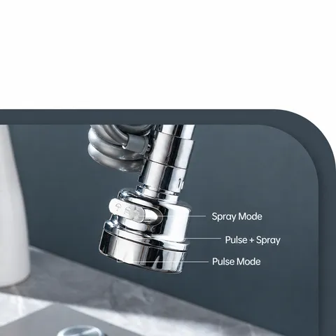 Prolongateur de Robinet de Cuisine Universel Anti-Éclaboussures Aérateur 3 Modes Réglable Embout de Robinet Économiseur d'Eau