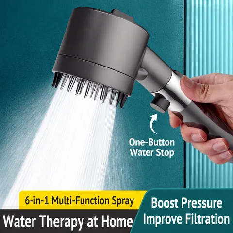 High Pressure Handheld Shower Head 3-Mode Pressurized Bathroom Bath Showerhead with Filtration and One-Key Stop Function