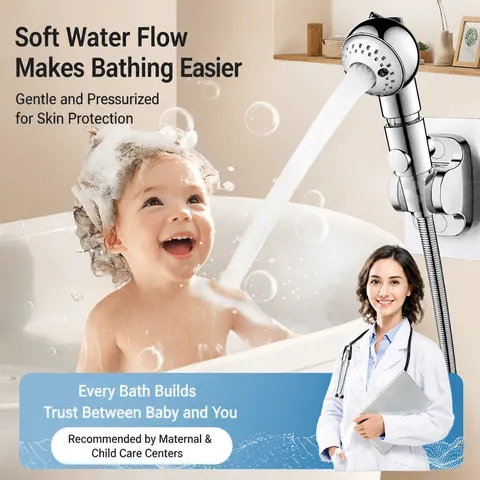 Baby Shower Head Infant Bath Shower Spray Wand With Hose And Bracket Two Gear Water Output Bathroom Supply