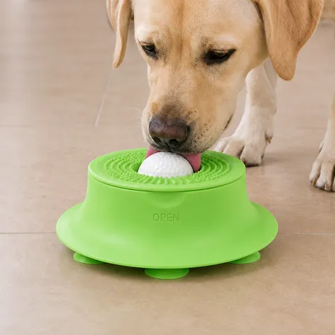 Haustier Silikon Slow Feeder Napf Mit Saugnäpfen Anti-Würgen Rutschfest Leckteller Für Katzen Hunde Interaktiver Futterspender